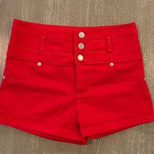 Red High Waisted Short. Like new condition.